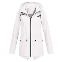 Trendy Women's Rain Jacket with Hood - Liora