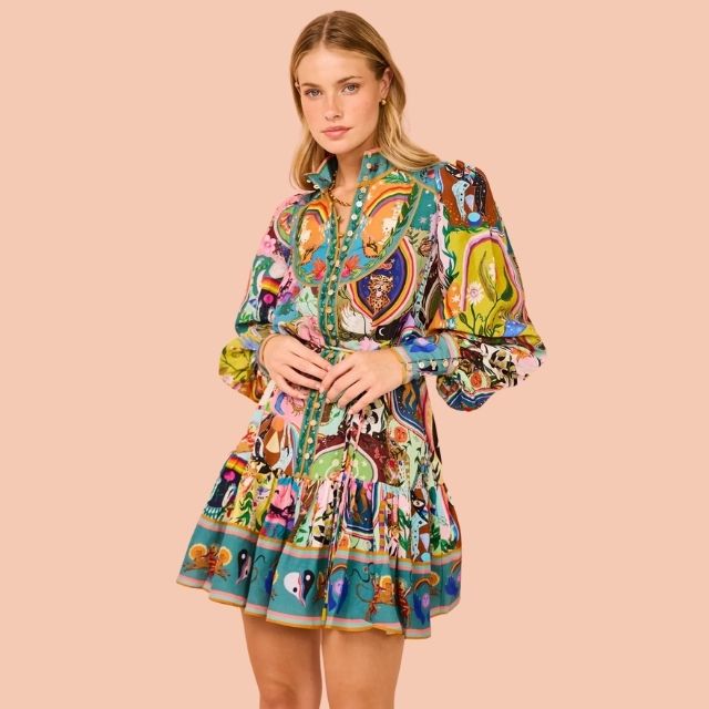 Mini-Kleid mit Lebendigem Print - Camila