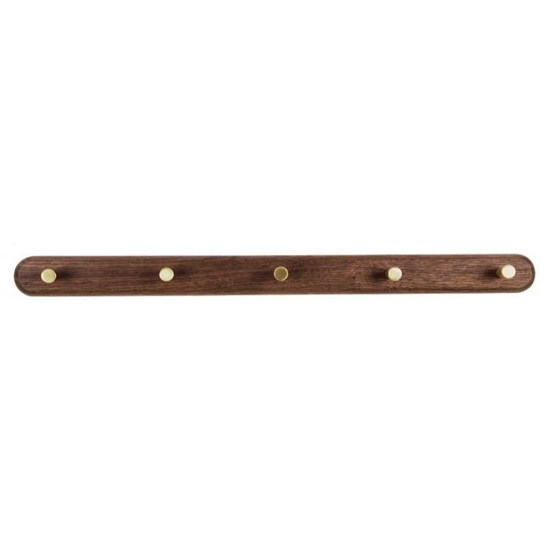 Wall-mounted wooden coat rack with brass hooks - LignaHook