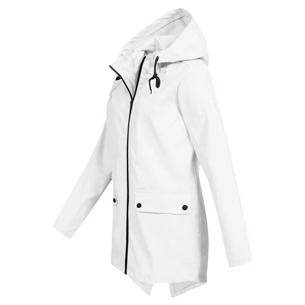 Trendy Women's Rain Jacket with Hood - Liora