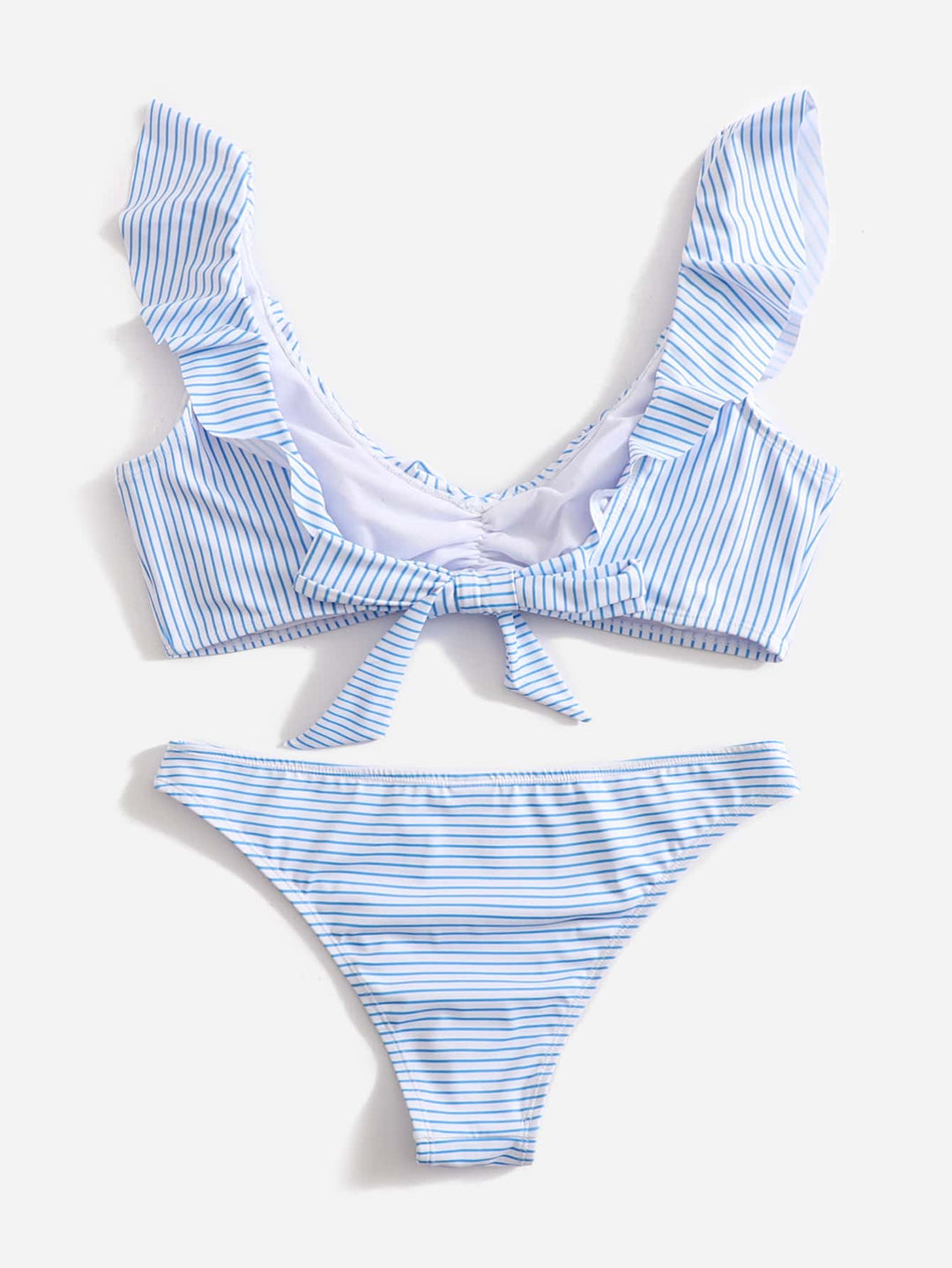 Blue and White Striped Bikini - Lina