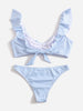 Blau-Weiße Gestreifte Bikini - Lina