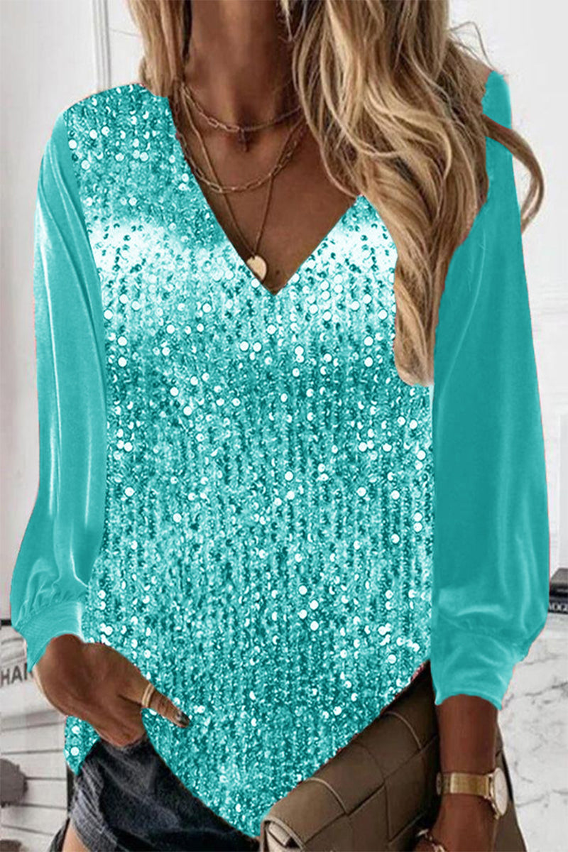 Schlichte Damen Glitzerbluse – Elodie