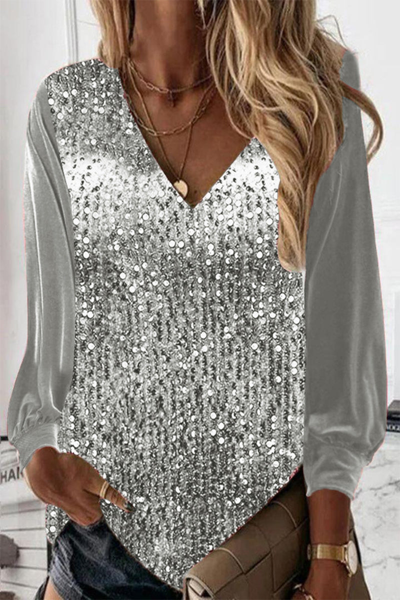 Schlichte Damen Glitzerbluse – Elodie