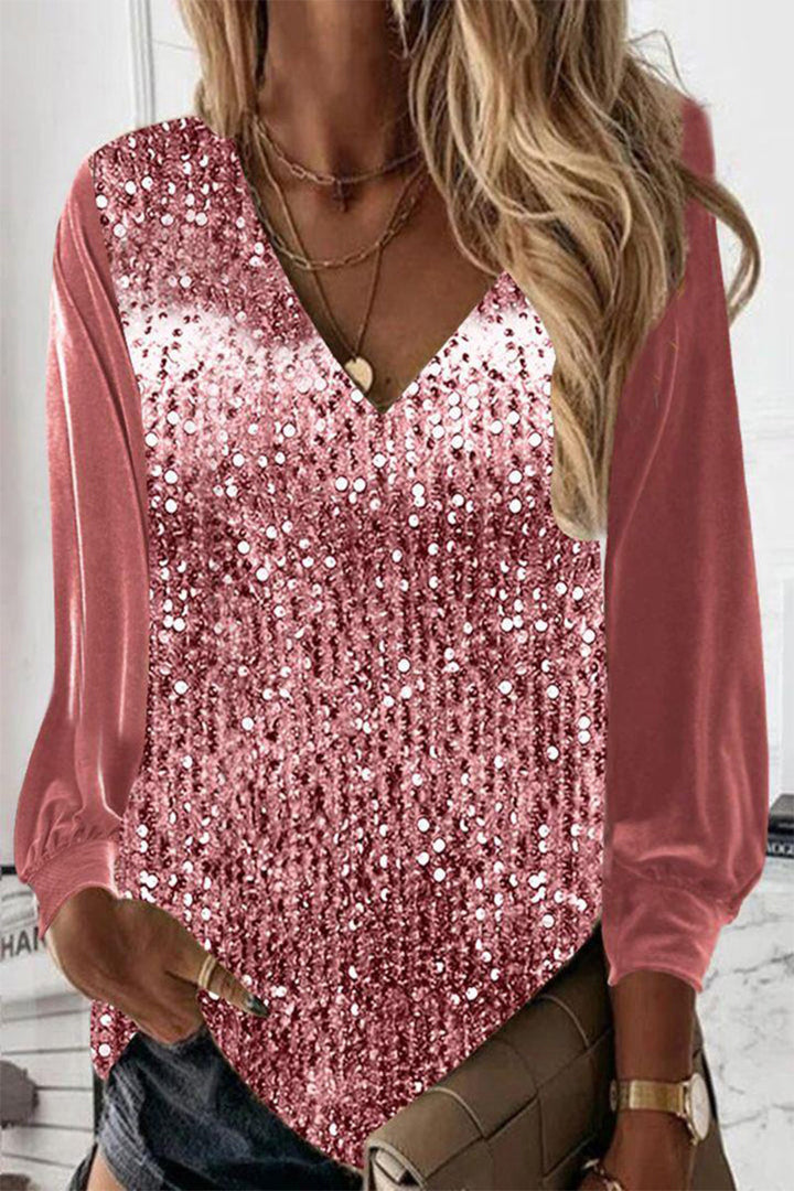 Schlichte Damen Glitzerbluse – Elodie