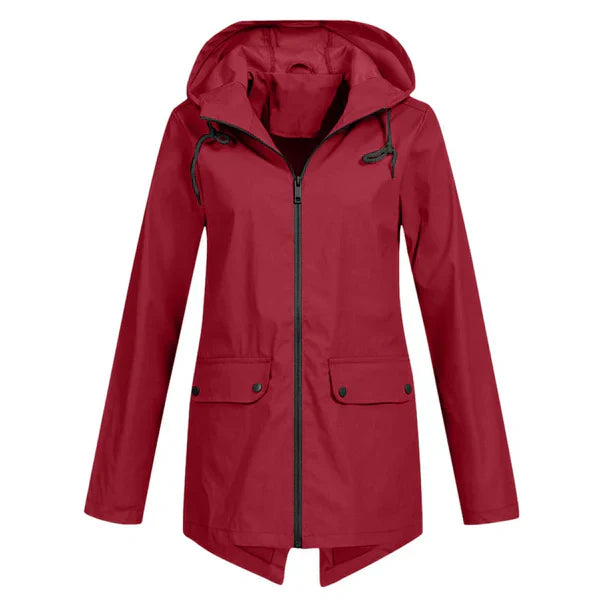 Trendy Women's Rain Jacket with Hood - Liora