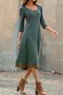 Luftige & Stilvolle Midi-Kleid mit Print und halbem Ärmel – Livia