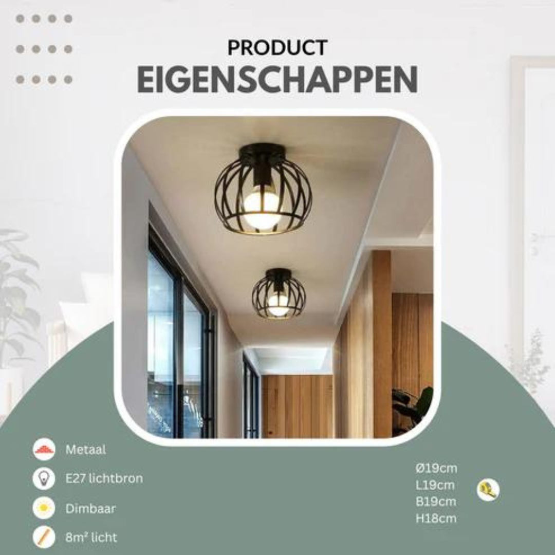 Trendige Industrielle Deckenleuchte mit Offenem Design - ForgeLight