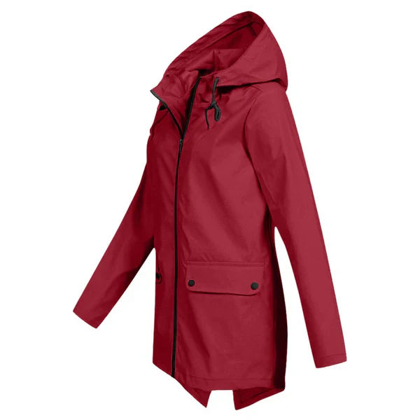 Trendy Women's Rain Jacket with Hood - Liora