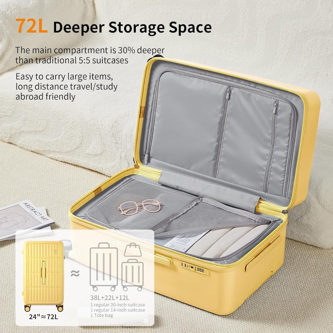 Flughafen-zugelassenes 55 cm Handgepäck mit 3:7-Aufteilung und dreiteiliger PC-Hartschale