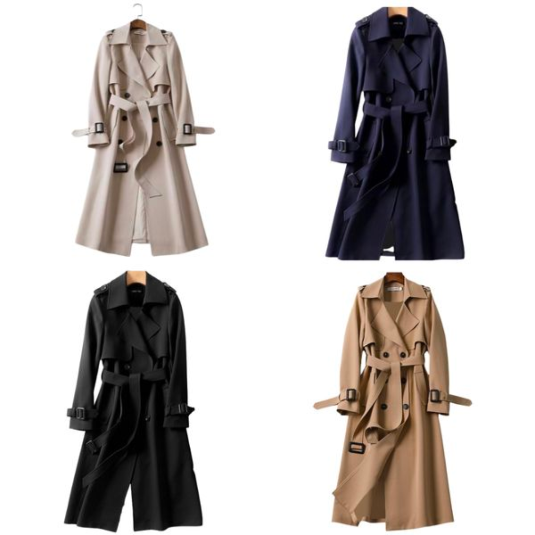 Eleganter Damen-Trenchcoat mit Doppelknöpfen – Celina