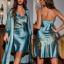 Zweiteiliges Satin-Nachthemd & Kimono-mit Blumenprint – Noelle