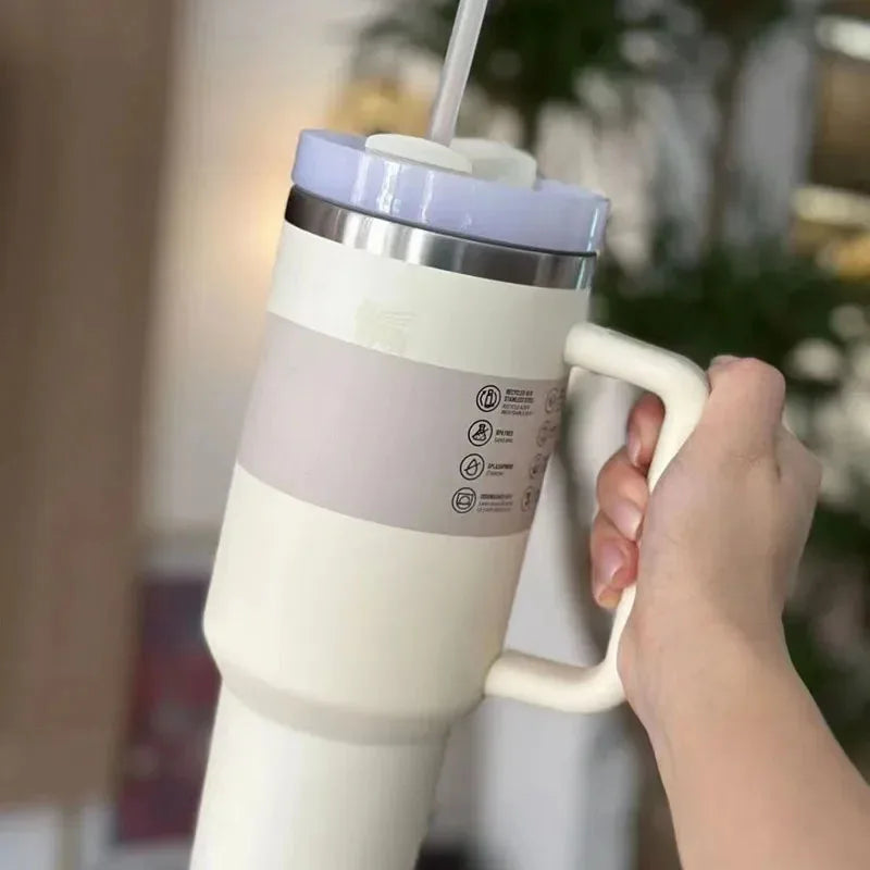 Vacuum Insulated Cup with Lid and Straw – ThermoTumbler