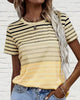 Gestreiftes Damen T-Shirt mit Rundhalsausschnitt & Farbverlauf – Melia