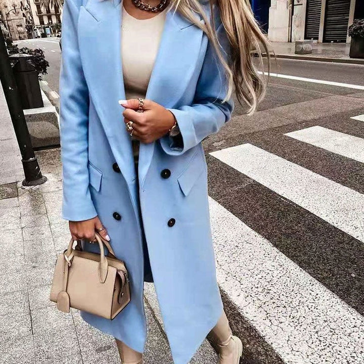 Langer Damenmantel mit Knopfleiste – Helena