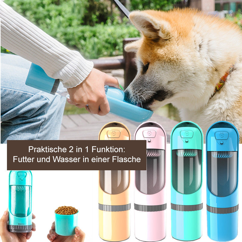 2-in-1 Futter- und Wasserflasche für unterwegs - PawBuddy