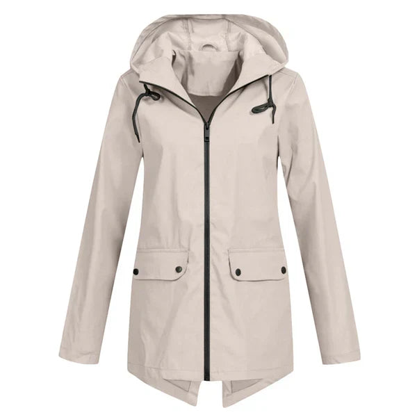 Trendy Women's Rain Jacket with Hood - Liora