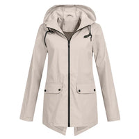 Trendy Women's Rain Jacket with Hood - Liora