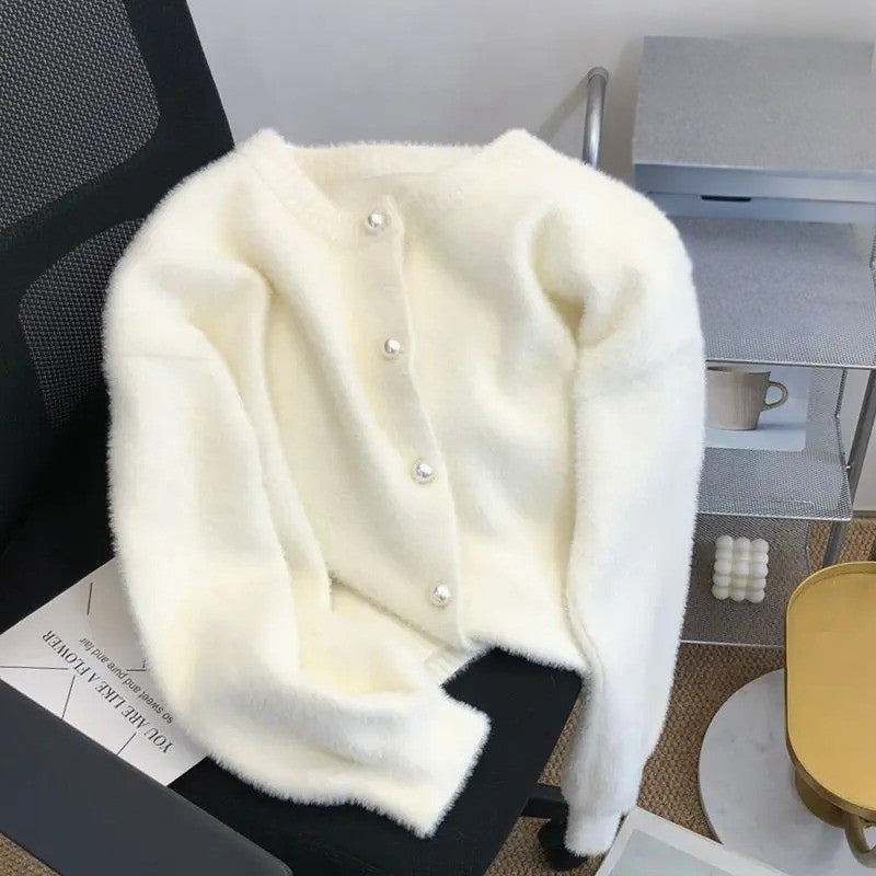 Locker Gestrickte Damenweste mit Rundhalsausschnitt - Sophie