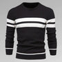 Herren Gestreifter Strickpullover mit Rundhalsausschnitt – Fabio