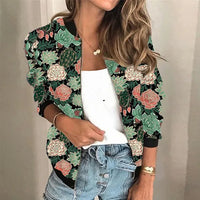 Trendy Printed Women's Zipper Jacket - Faye