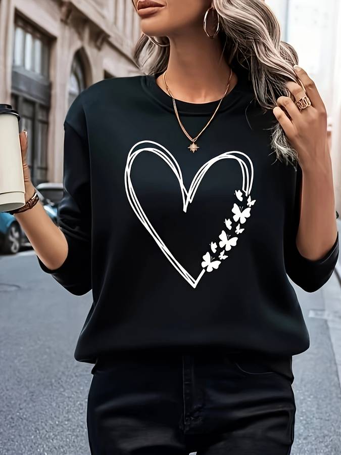 Damen Pullover mit Herzprint – Bonny