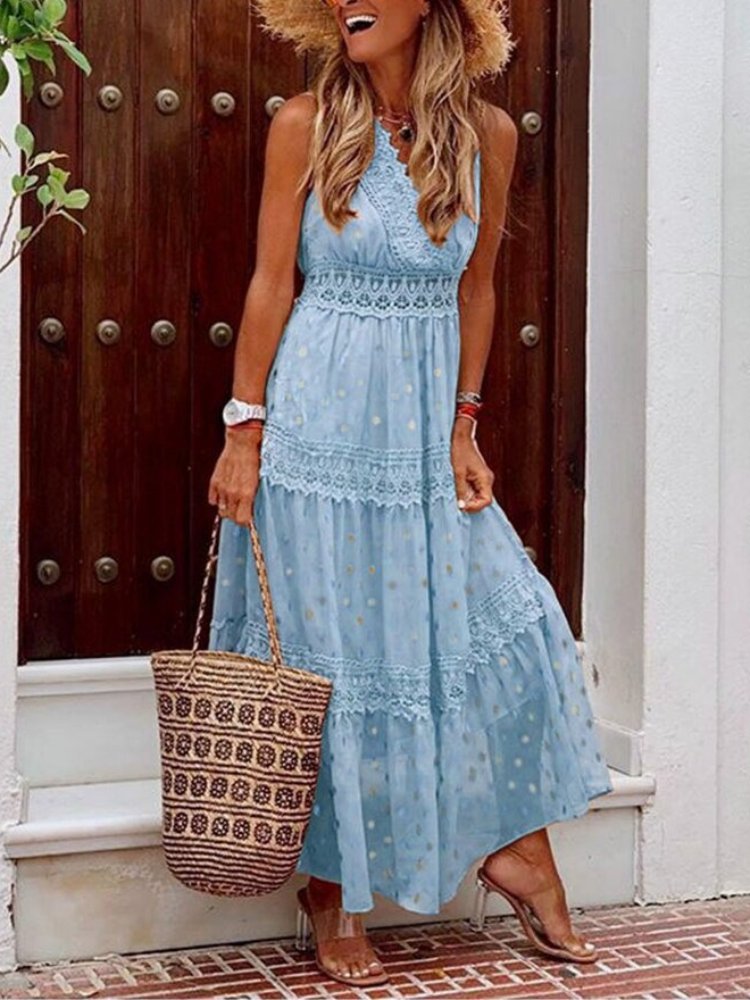 Luftiges Boho Sommerkleid im Ibiza-Stil mit V-Ausschnitt – Niva