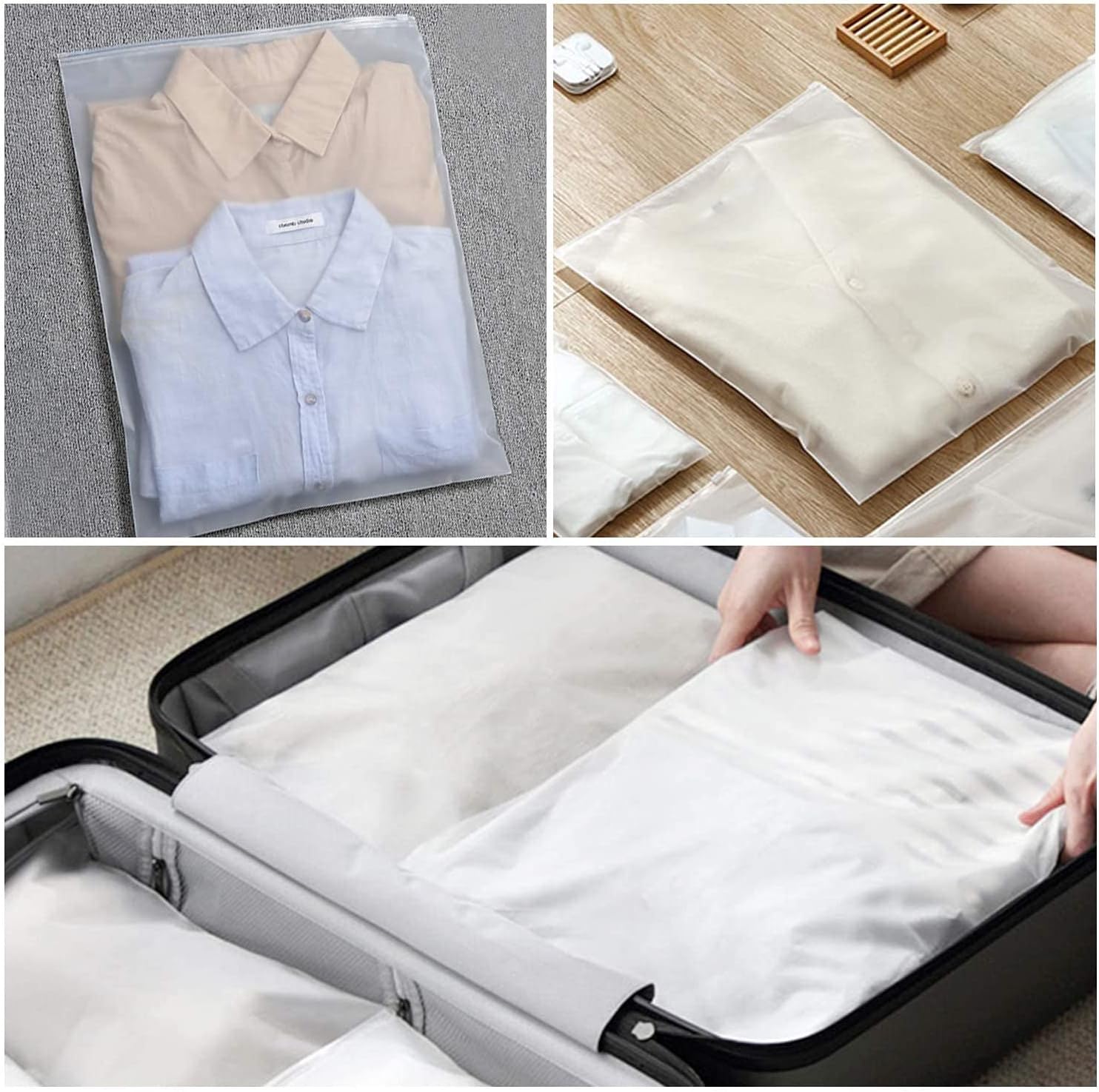Vielseitige Gefrostete Zip-Aufbewahrungsbeutel – 20er-Pack Kunststoff-Kleiderschutzhüllen (Kaufe 2 Sets, erhalte 1 GRATIS)