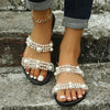 Bohemian Slip-On Damen Sandalen mit Perlenverzierung – Elvyna
