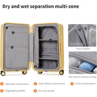 Flughafen-zugelassenes 55 cm Handgepäck mit 3:7-Aufteilung und dreiteiliger PC-Hartschale