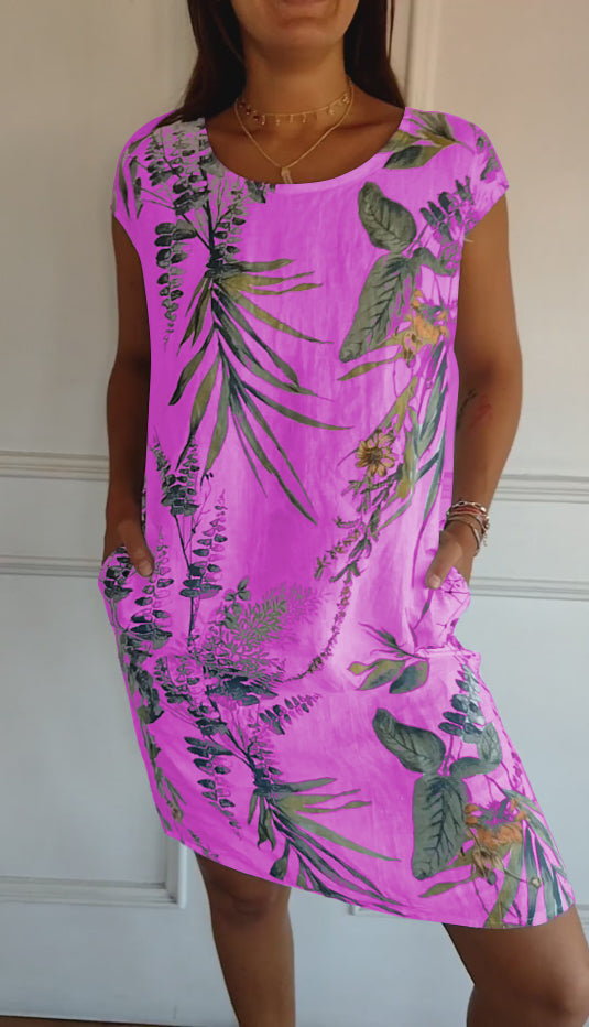 Bequemes Kleid mit Rundhalsausschnitt – Valentina