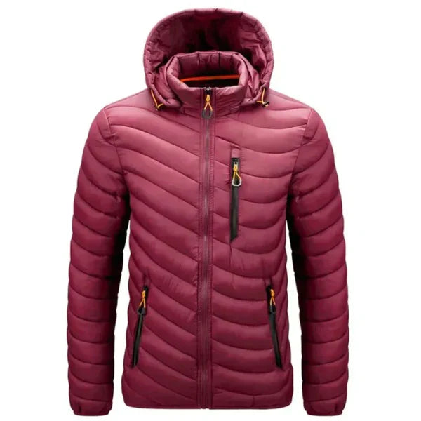 Herren Daunenjacke wasserabweisend mit abnehmbarer Kapuze – Alaric