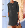 Stilvolles Damen Freizeitkleid mit Taschen & Rundhalsausschnitt – Niva