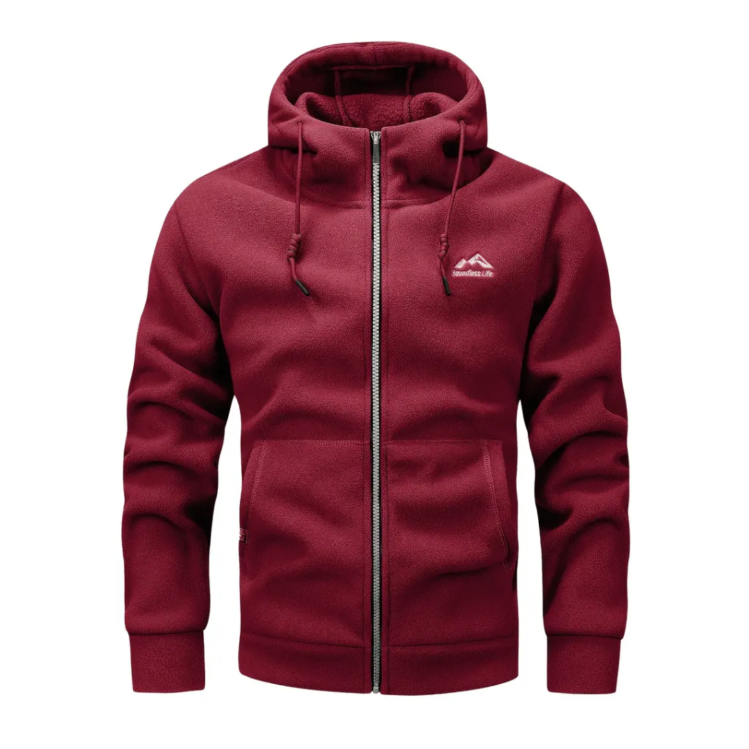 Herren Fleecejacke mit Kapuze & Reißverschluss – Sören