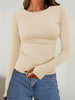 Damen Langarm Top mit Rundhalsausschnitt für Herbst & Winter – Vivienne