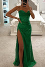 Abendkleid mit Glitzer und Beinschlitz für Damen – Lorena
