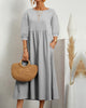Damen Midikleid mit Rundhalsausschnitt & Laternenärmeln – Selina