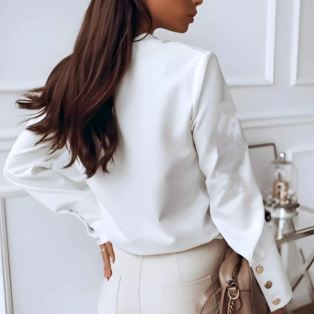 Stilvolles Damen Hemd mit Knopfleiste & klassischem Kragen – Norea