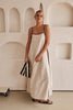 Beige Sommerkleid mit femininem Silhouette – Isara