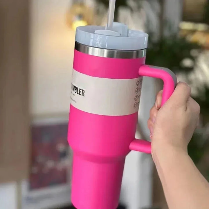 Vacuum Insulated Cup with Lid and Straw – ThermoTumbler