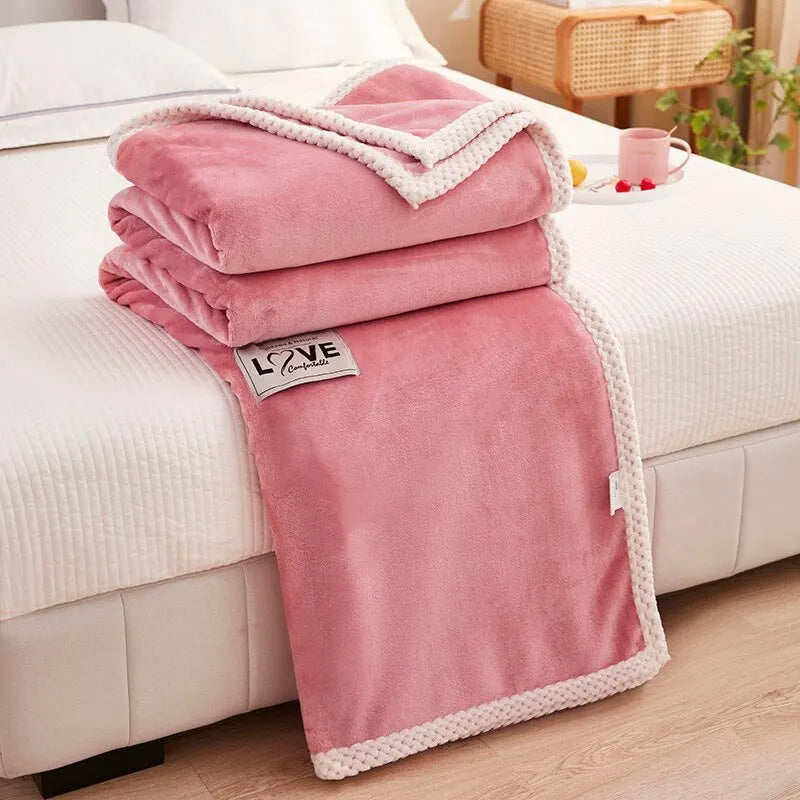 Rosa Flanell-Fleece-Decke - BlushCozy