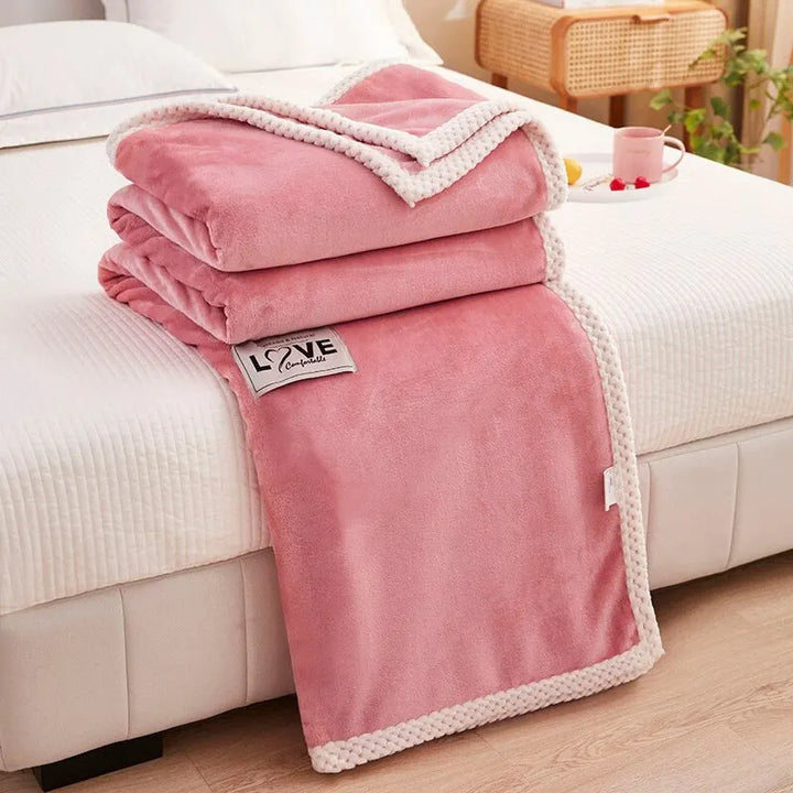 Pink Flannel Fleece Blanket - BlushCozy