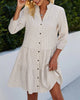 Leichte Sommerkleid Damen aus Baumwolle mit V-Ausschnitt – Nayana
