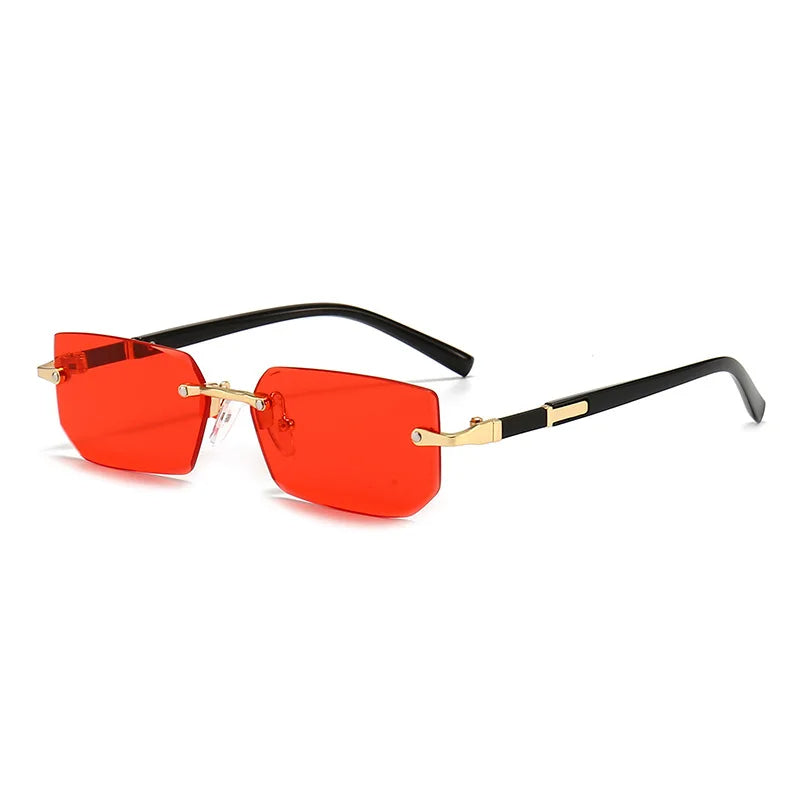 Stylische Rechteck-Sonnenbrille ohne Rahmen für Damen - KlaraView
