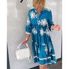 Trendiges Kleid mit Blumenmuster und 3/4-Ärmeln – Elin