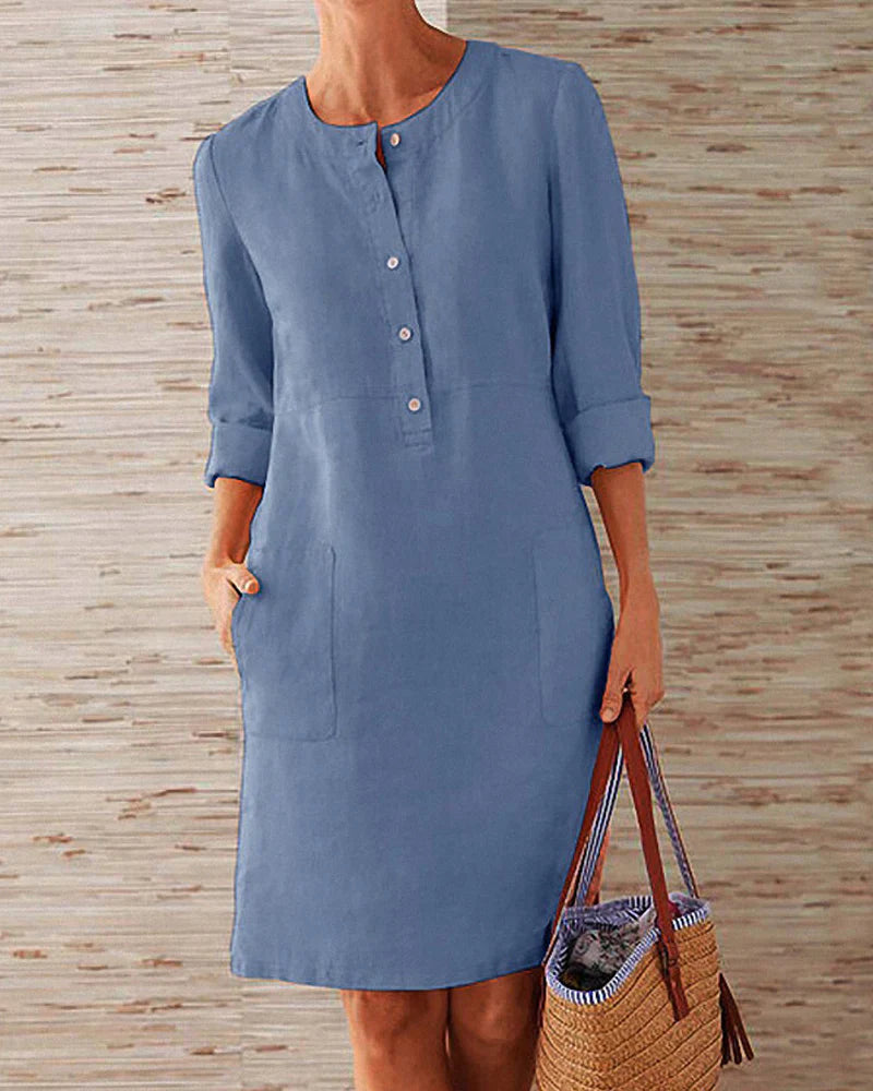 Elegantes Sommerkleid mit Knopfleiste – Allegra