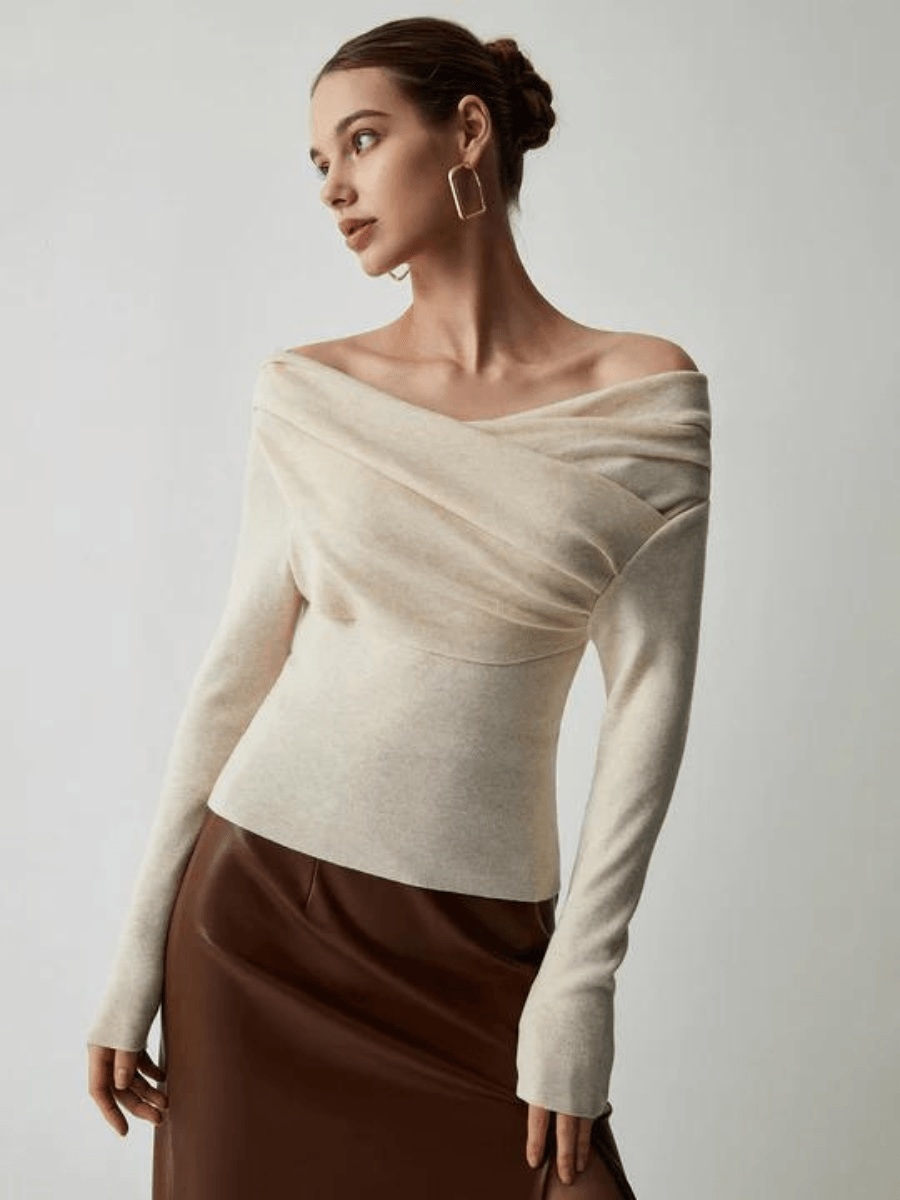 Trendy Off-Shoulder Pullover - Maria