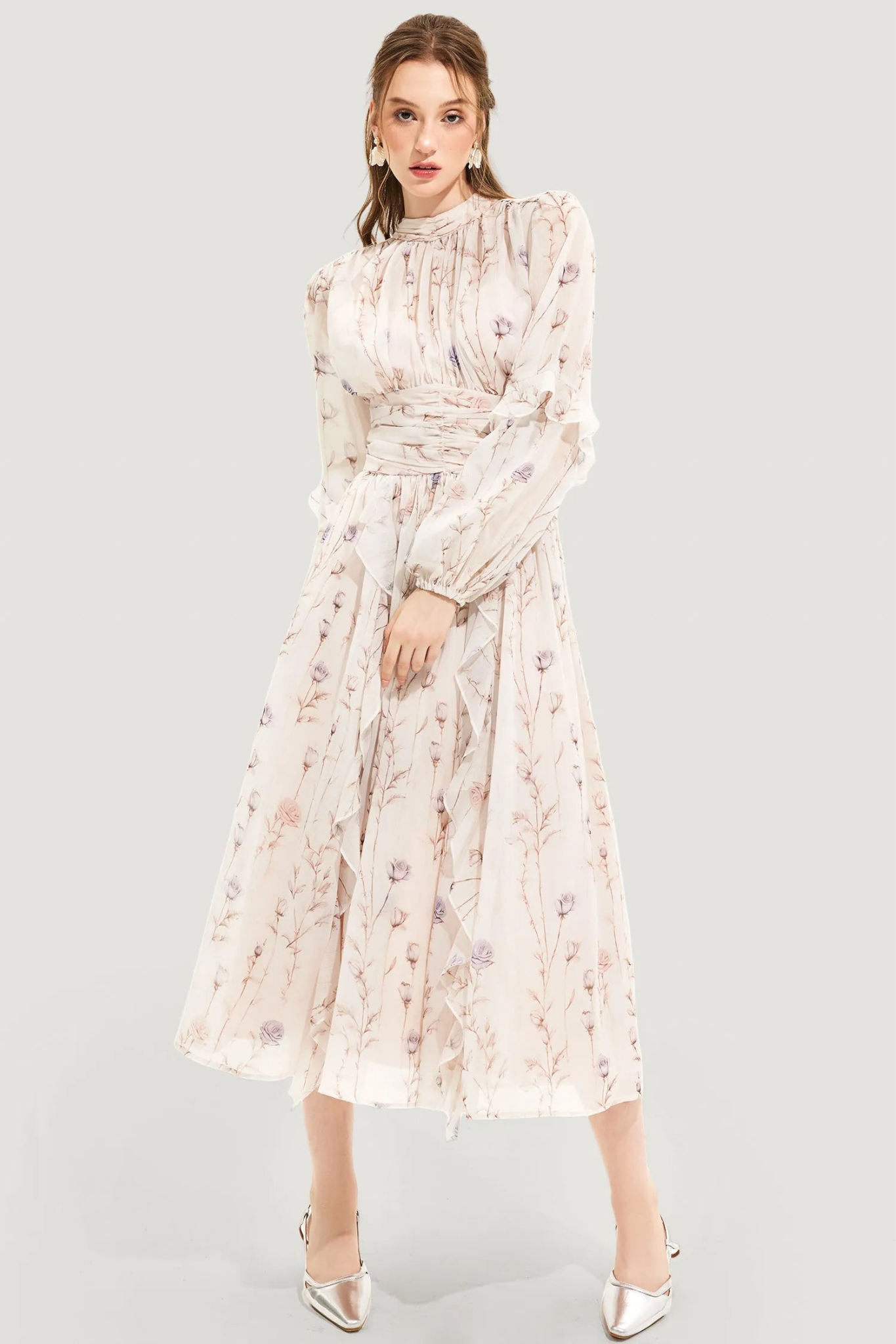 Sommerkleid mit Blumenmuster und Faltenrock – Alina