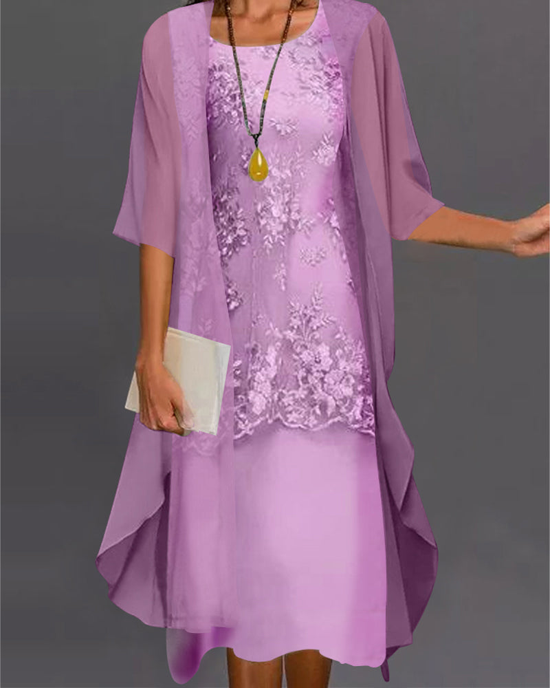 Elegantes Zweiteiliges Chiffonkleid – Viviana