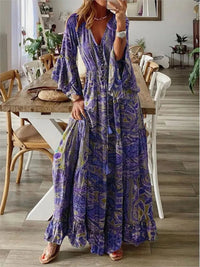 Boho Maxikleid mit fließender Passform & Details – 1+1 GRATIS – Amira